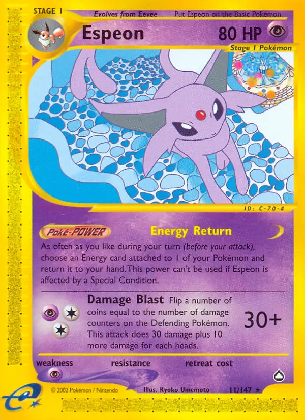 Espeon, Pokémon card