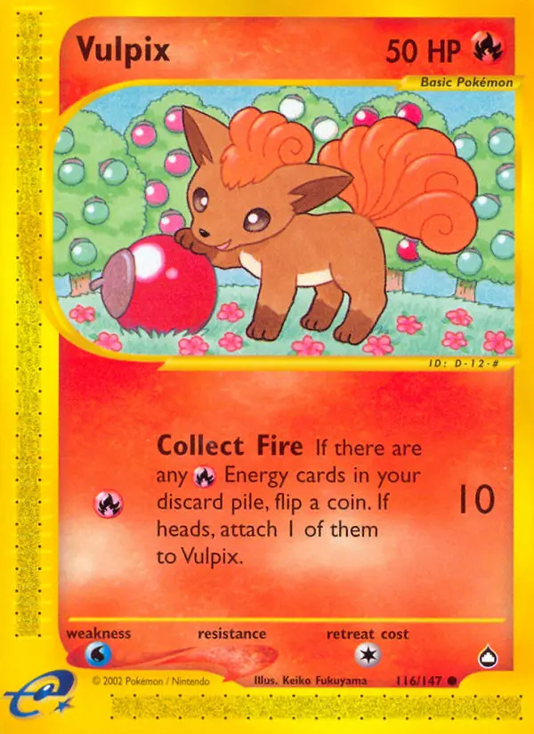 Vulpix, Pokémon card