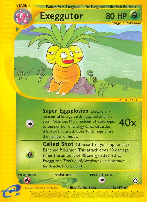 Exeggutor, Pokémon card