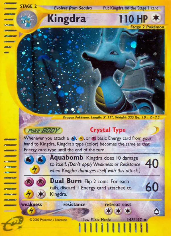 Kingdra, Pokémon card