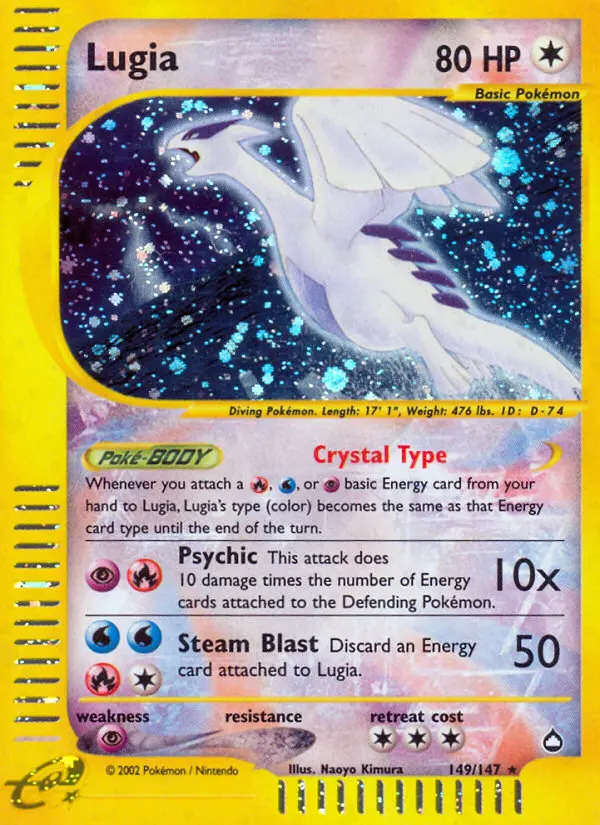 Lugia, Pokémon card