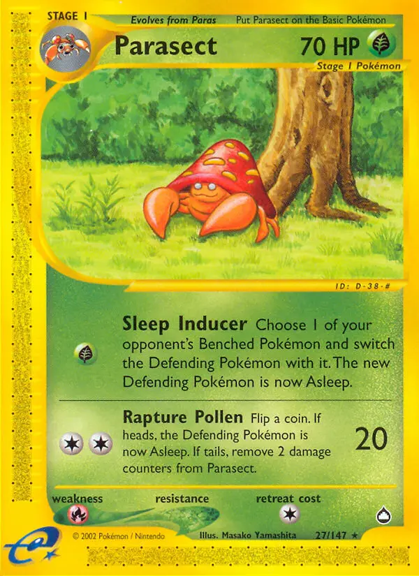 Parasect, Pokémon card