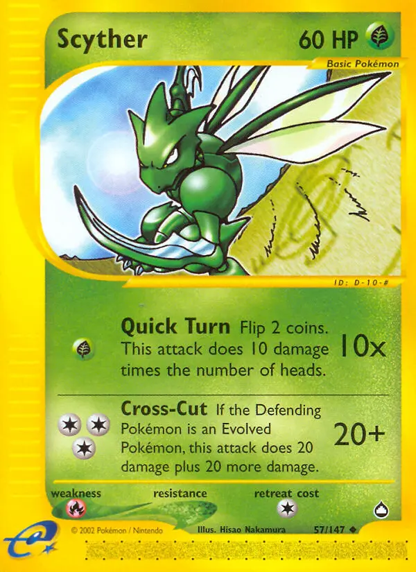 Scyther, Pokémon card