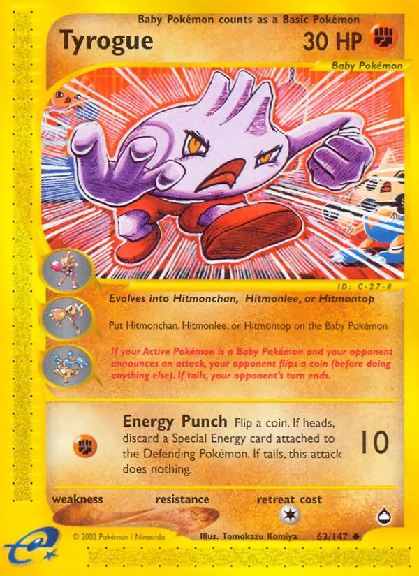 Tyrogue, Pokémon card