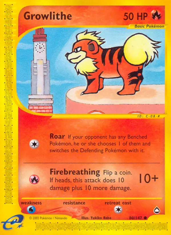 Growlithe, Pokémon card