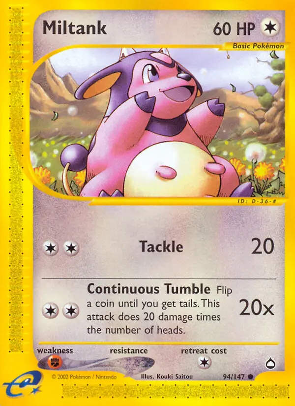 Miltank, Pokémon card