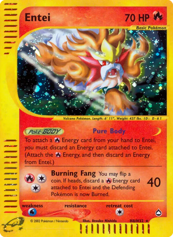 Entei, Pokémon card
