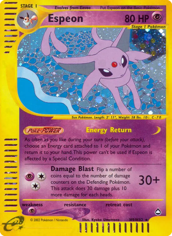 Espeon, Pokémon card