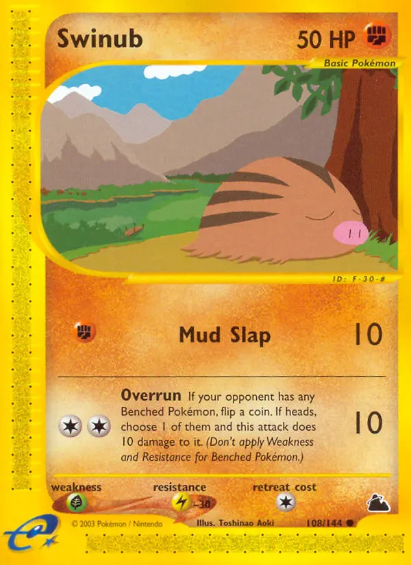 Swinub, Pokémon card