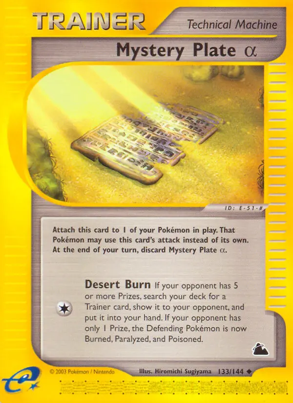 Mystery Plate Alpha, Pokémon card