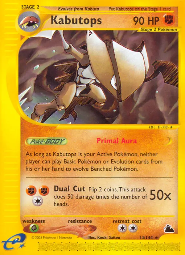 Kabutops, Pokémon card