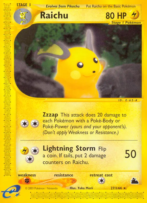 Raichu, Pokémon card
