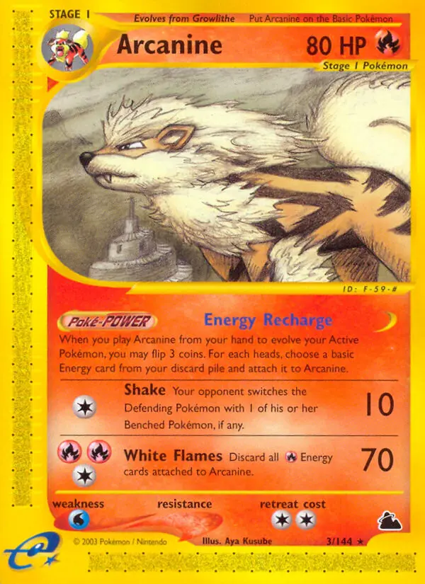 Arcanine, Pokémon card