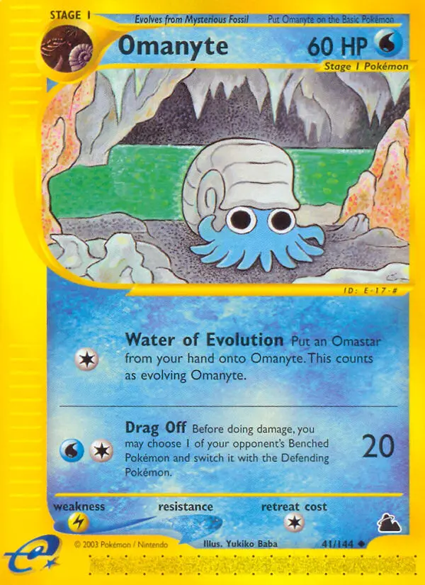 Omanyte, Pokémon card