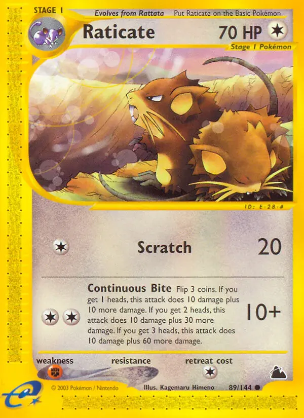 Raticate, Pokémon card