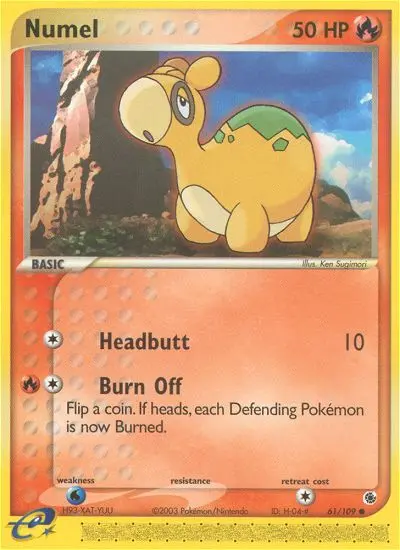 Numel, Pokémon card