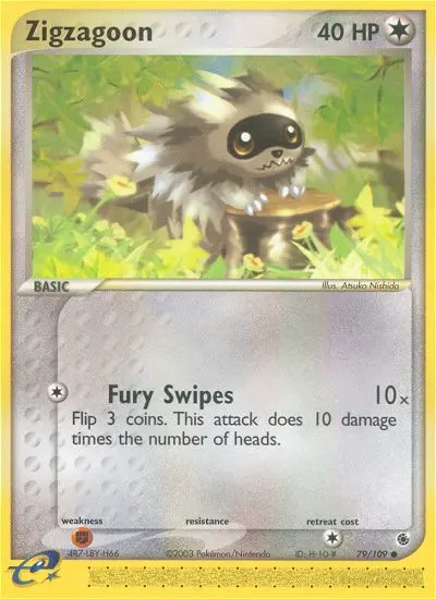Zigzagoon, Pokémon card