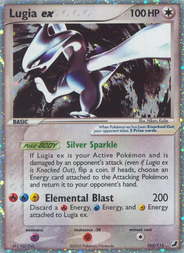 Lugia ex, Pokémon card