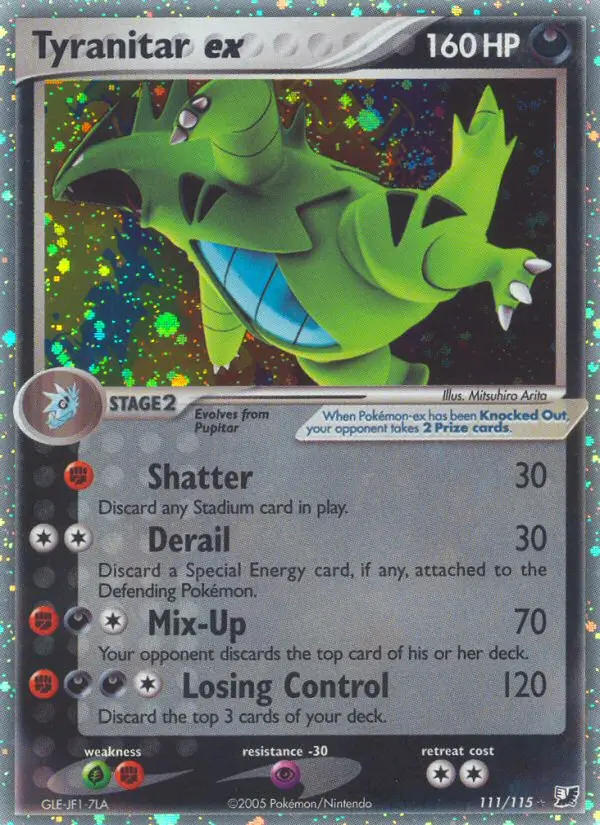 Tyranitar ex, Pokémon card