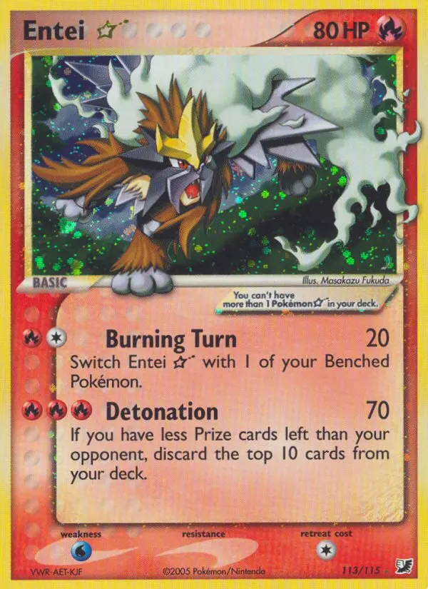 Entei ☆, Pokémon card