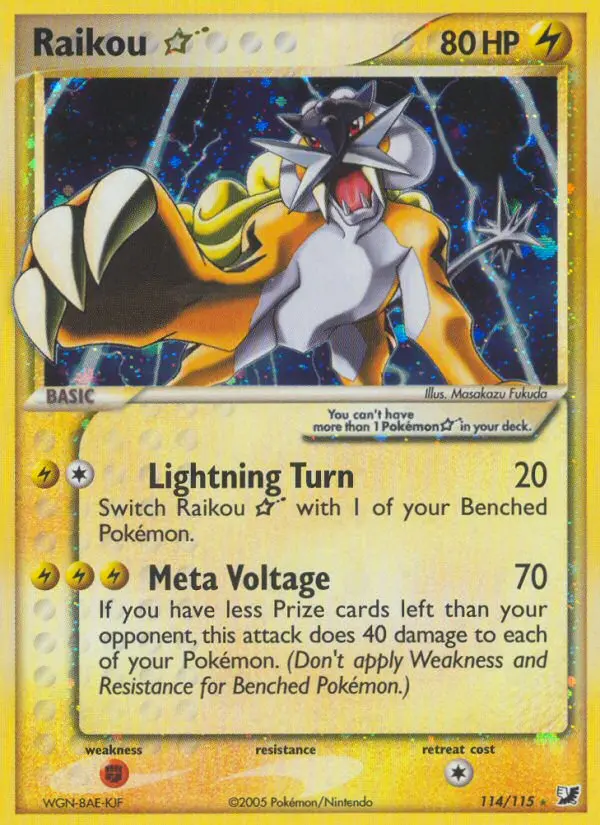 Raikou ☆, Pokémon card