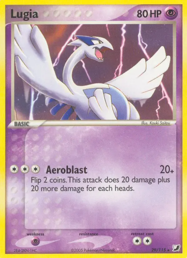 Lugia, Pokémon card