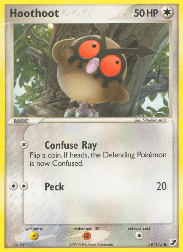Hoothoot, Pokémon card