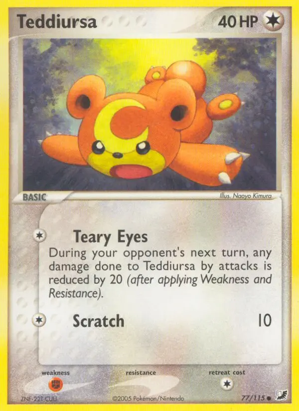 Teddiursa, Pokémon card
