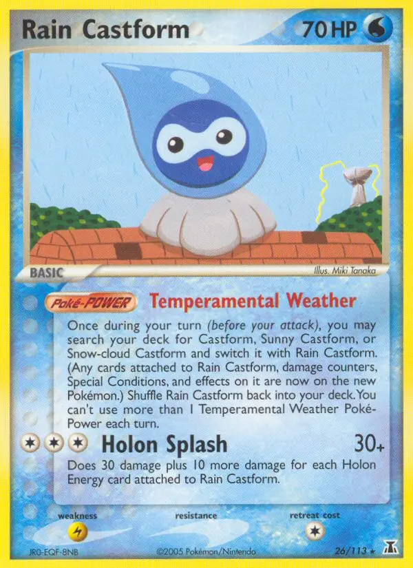 Rain Castform, Pokémon card