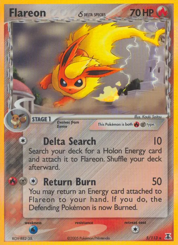 Flareon δ, Pokémon card