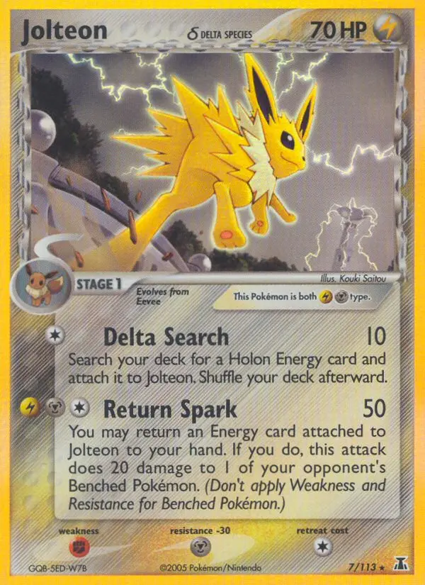 Jolteon δ, Pokémon card