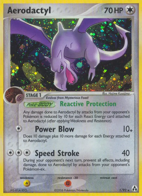 Aerodactyl, Pokémon card