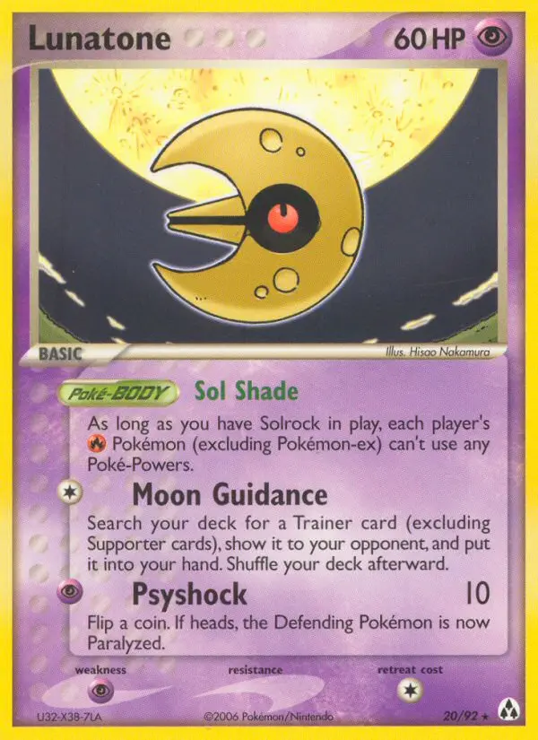 Lunatone, Pokémon card