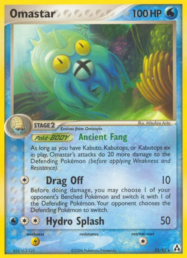 Omastar, Pokémon card