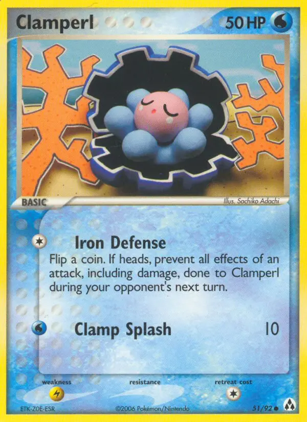 Clamperl, Pokémon card
