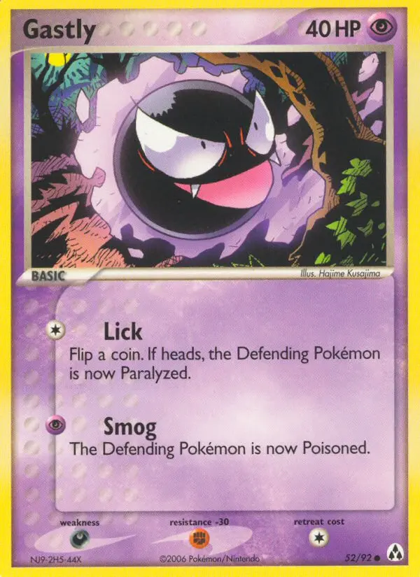 Gastly, Pokémon card