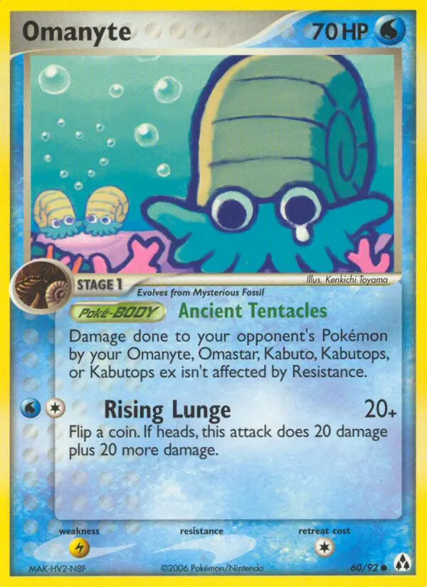 Omanyte, Pokémon card