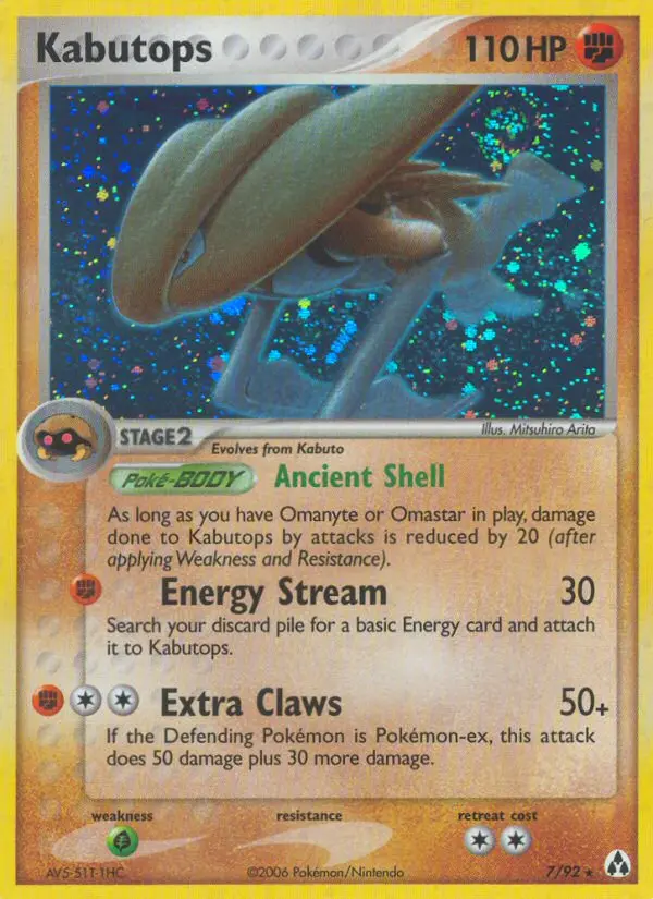 Kabutops, Pokémon card