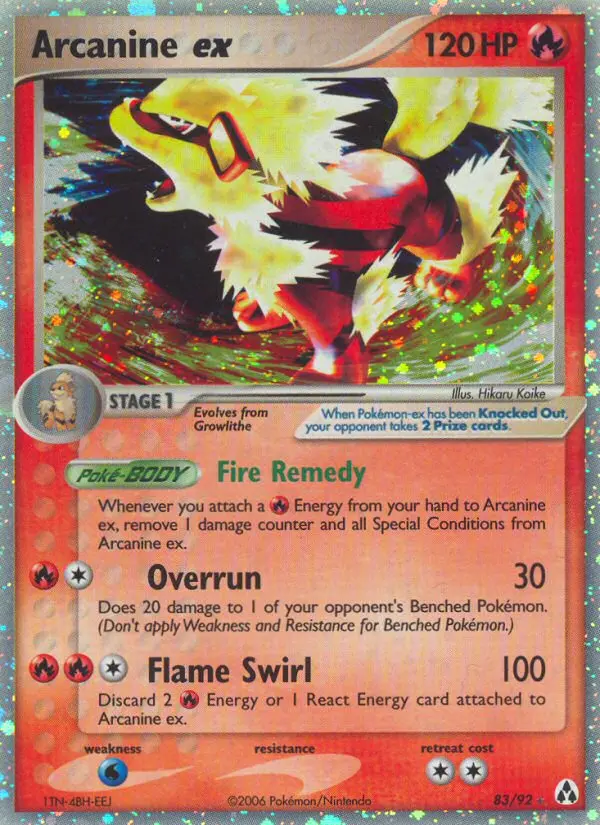 Arcanine ex, Pokémon card