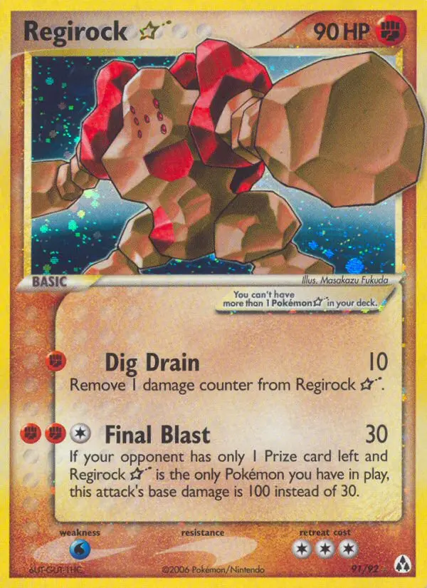 Regirock ☆, Pokémon card