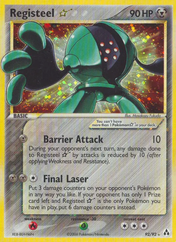 Registeel ☆, Pokémon card
