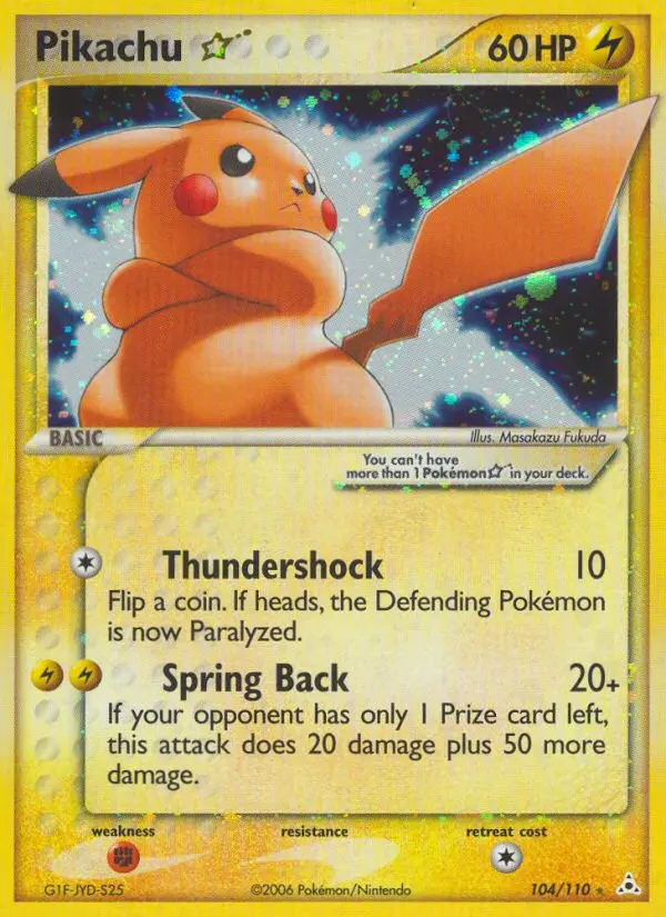 Pikachu Star, Pokémon card