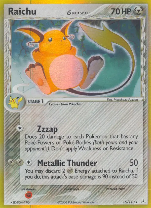 Raichu δ, Pokémon card