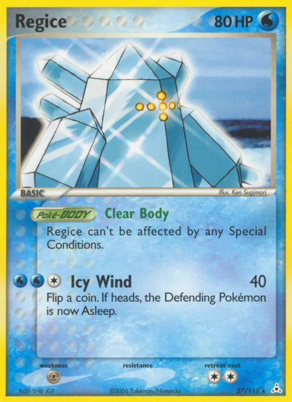 Regice, Pokémon card
