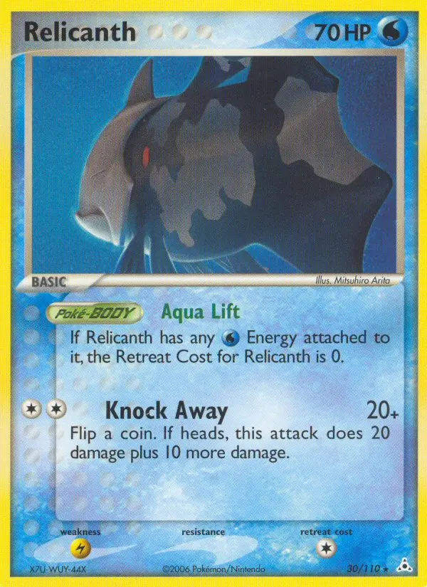 Relicanth, Pokémon card