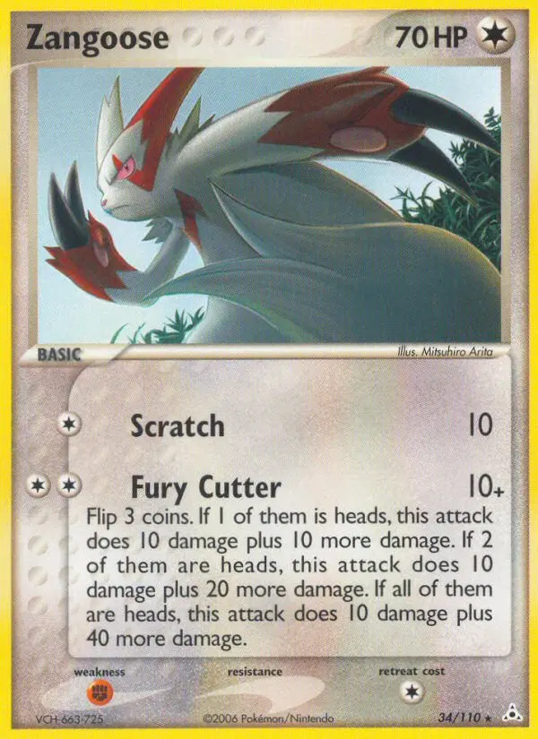 Zangoose, Pokémon card