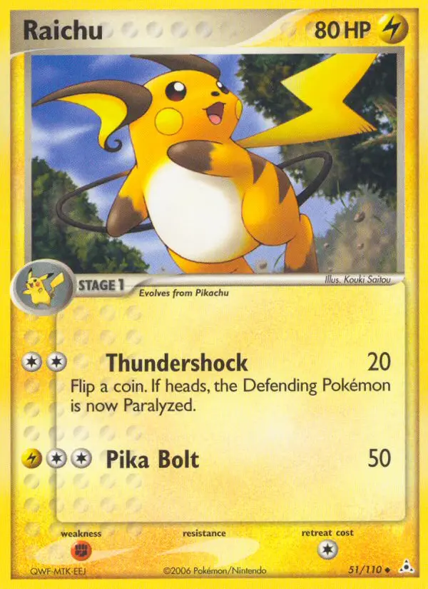 Raichu, Pokémon card