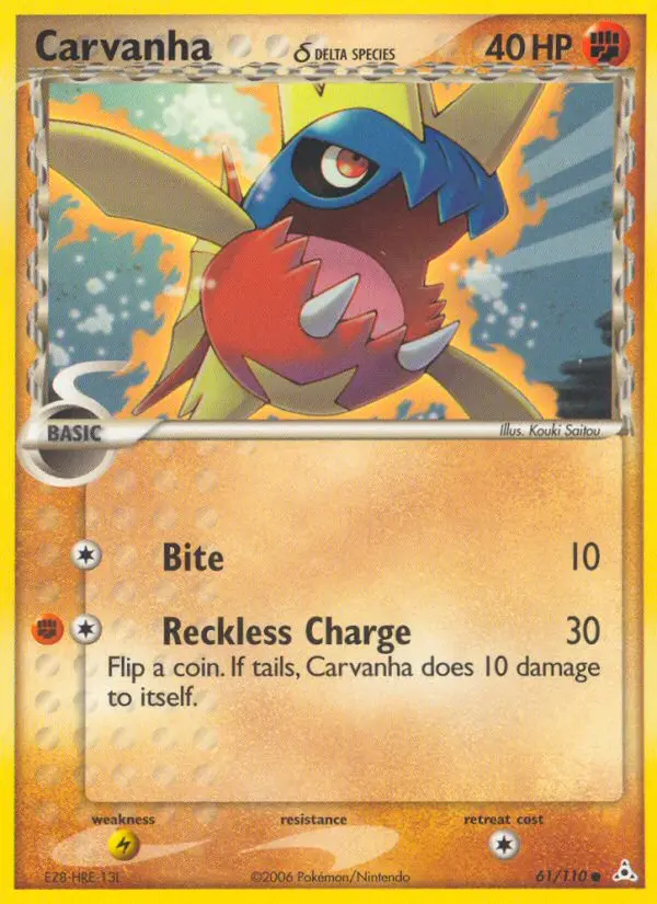 Carvanha δ, Pokémon card