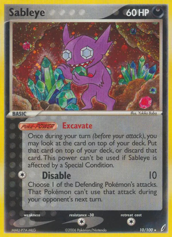 Sableye, Pokémon card