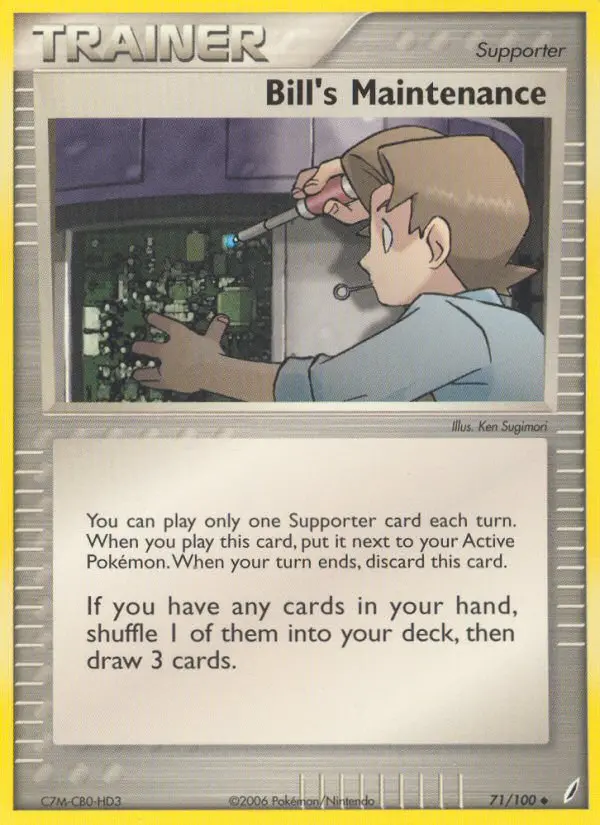 Bill's Maintenance, Pokémon card